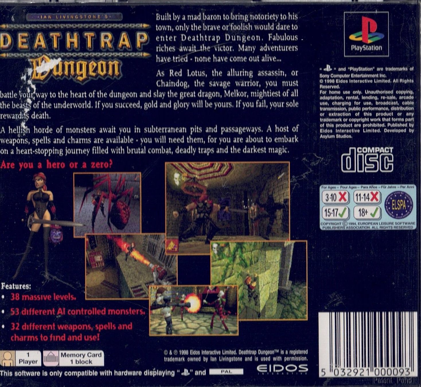Sony Giochi: Deathtrap Dungeon-Rarität! – Usato da Hergiswil LU venduto da 1-2-3-D-e-i-n-s 1