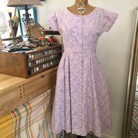 1950er Vintage Kleid Flieder S