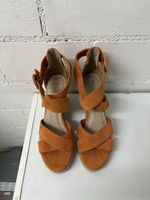 Damenschuhe Keilabsatz orange Grösse 41 neuwertig