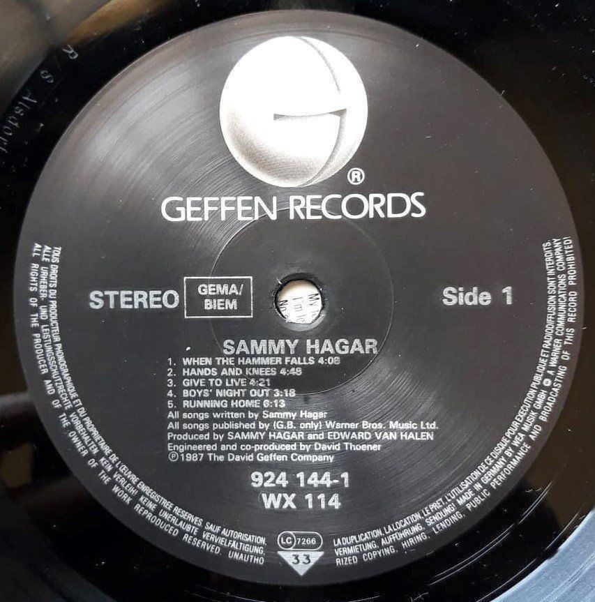 Schallplatten: SAMMY HAGAR - vinyl 1987 – Gebraucht aus Le Locle von PereiraHugo 3