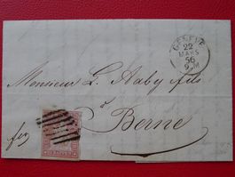 Strubelbrief: 24B, Randstück von GENEVE nach BERNE, K:250.-+