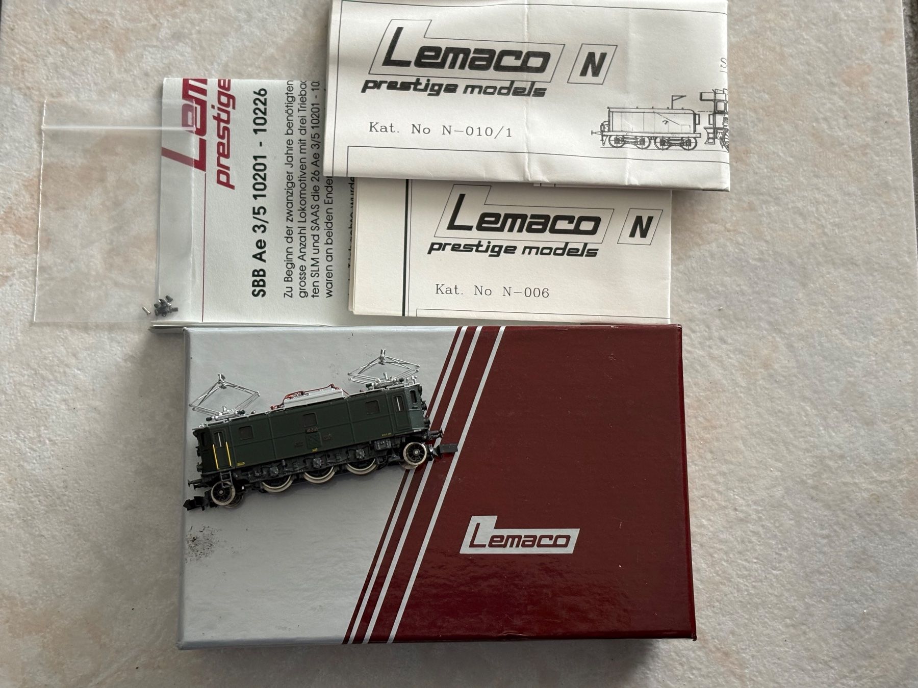 Lemaco Modellini di ferrovie: Lemaco N-006 Elok Ae 3/5 10210 SBB Messing – Nuovo (secondo la descrizione) da Hauterive NE venduto da eriamch