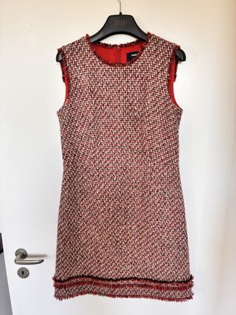 PAULE KA Kleid Grösse 40 Tweed Rot Ärmellos