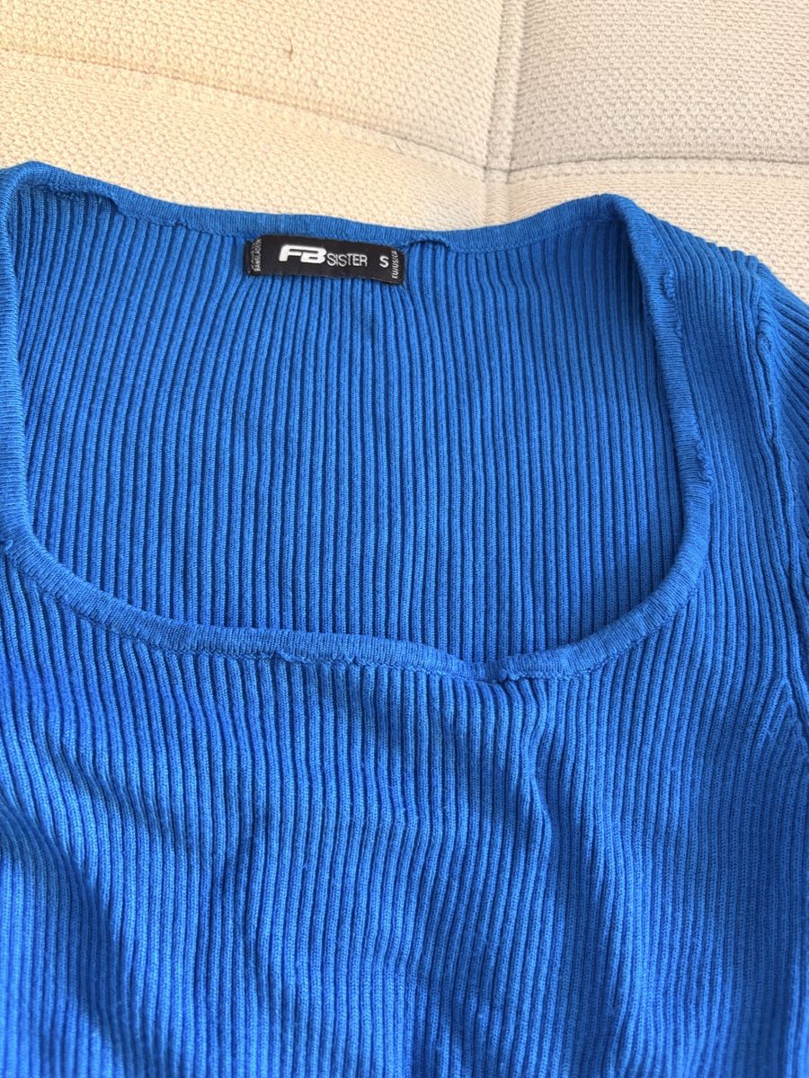 Kleider: Rippstrick Kleid blau Grösse S – Gebraucht aus Kriens von dajaxoxo 1