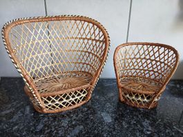 fauteuil en osier pour poupées 
