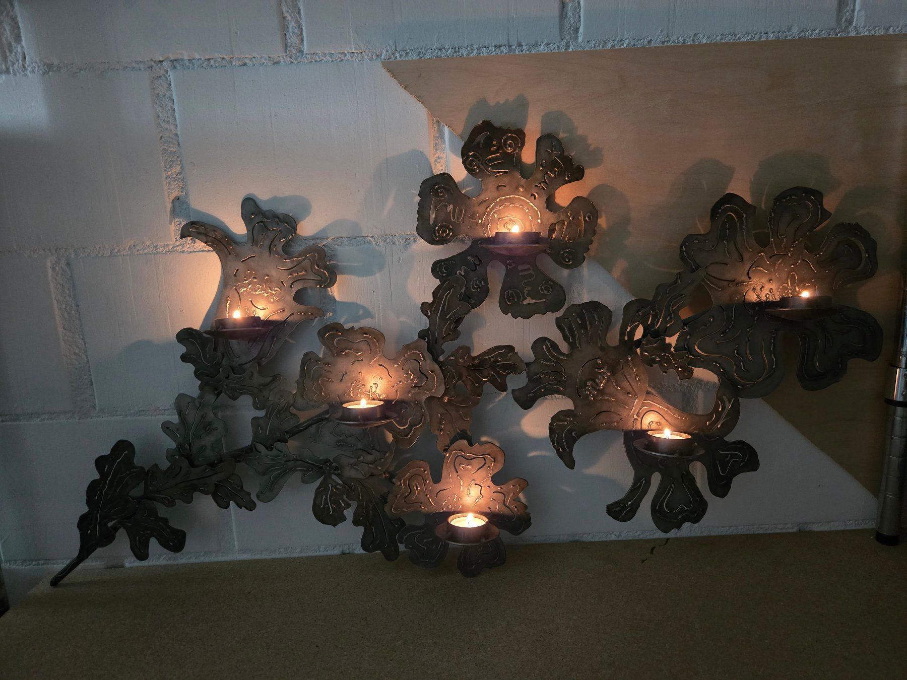 Kerzenständer: metallischer Wand-Kerzenhalter – Gebraucht aus Baar von Golleria 3