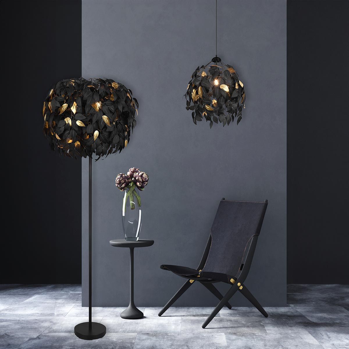 Lampade: Stehleuchte, Blatt-Design, 180 cm Höhe – Nuovo (secondo la descrizione) da Kreuzlingen venduto da Smart-Light 1