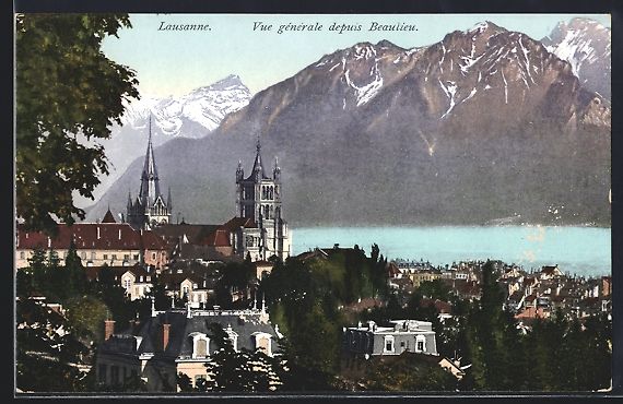 Cartoline postali: Lausanne, Vue générale depuis Beaulieu – Usato da Berlin venduto da bartko-reher
