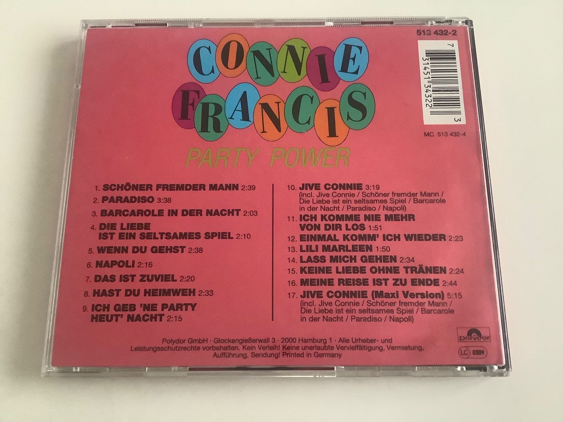 CD: Connie Francis / Party Power – Usato da Dübendorf venduto da Shreck 1
