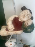 Sumo Skulptur aus Holz, Deko, Handarbeit aus Thailand