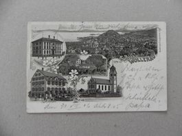 Litho Karte Wollerau Bezirk Höfe Schwyz Hotel Neuhaus 1906