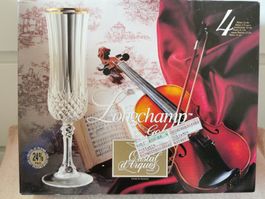 Longchamp Gold Cristal d'Argues 4 Sektkelche 13 cl.