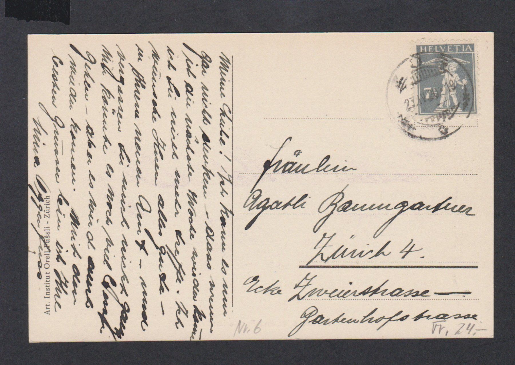 Cartoline postali: Zug  Guggithal   -   alte Ansichtskarte von 1920 – Usato da Vitznau venduto da Ropaku 1