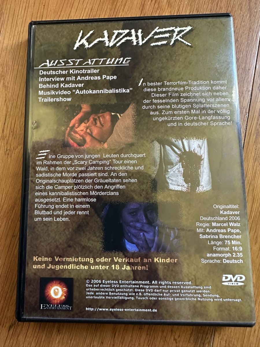 Alle DVDs: Kadaver uncut DVD – Gebraucht aus Benken ZH von Audi-erich 1