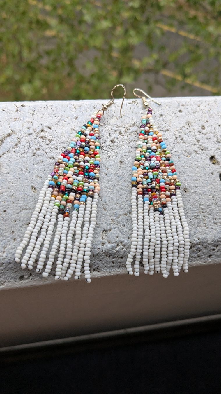 Orecchini pendenti & Orecchini a lobo: Ohrhänger mit bunten Glasperlen Handmade – Nuovo (secondo la descrizione) da Basel venduto da cla_qrg5 1