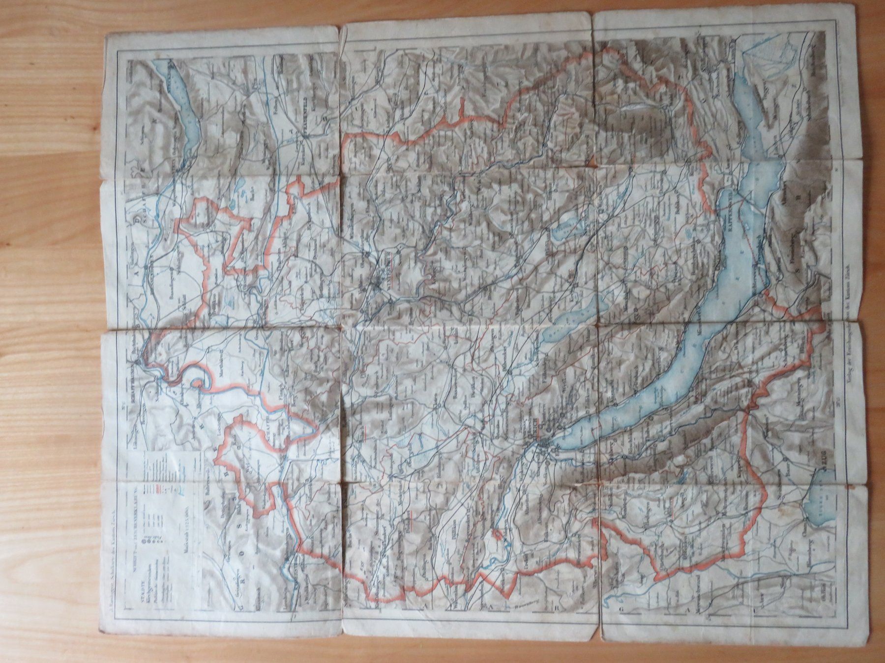 Cartine & Atlanti: 6 alte Schulkarten Schweiz, AG, BL, ZH – Usato da Reinach BL venduto da golf1997 5