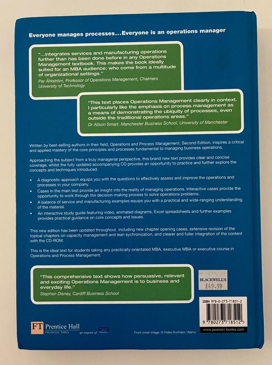 Livres: Operations & Process Management, 2. Auflage, Top Zustand – D'occasion à Zürich par tersus1981 1