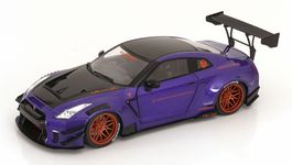 NISSAN SKYLINE GT-R R35 LBWK BODYKIT VIOLETT 1:18 SOLIDO