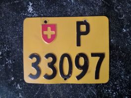 Mofa Nummer Post PTT 33097 ausrangiert