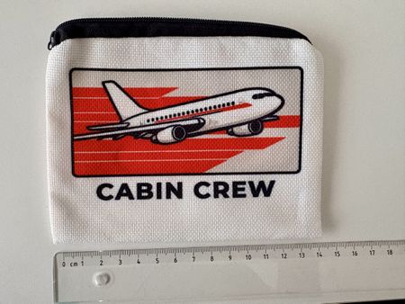 Cabin Crew Flugzeugmotiv Täschchen weiss neu 
