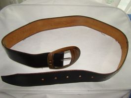 Gürtel Leder schwarz Westernschnalle Länge 100cm