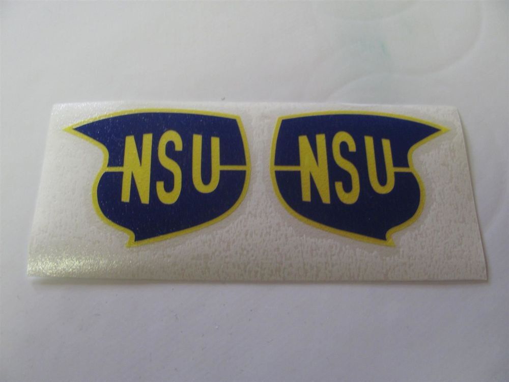 NSU Parti ricambio per ciclomotori: Abziehbild Emblem NSU Quickly 50ccm etc. PAAR – Nuovo e nell'imballaggio originale da Malters venduto da monarkli