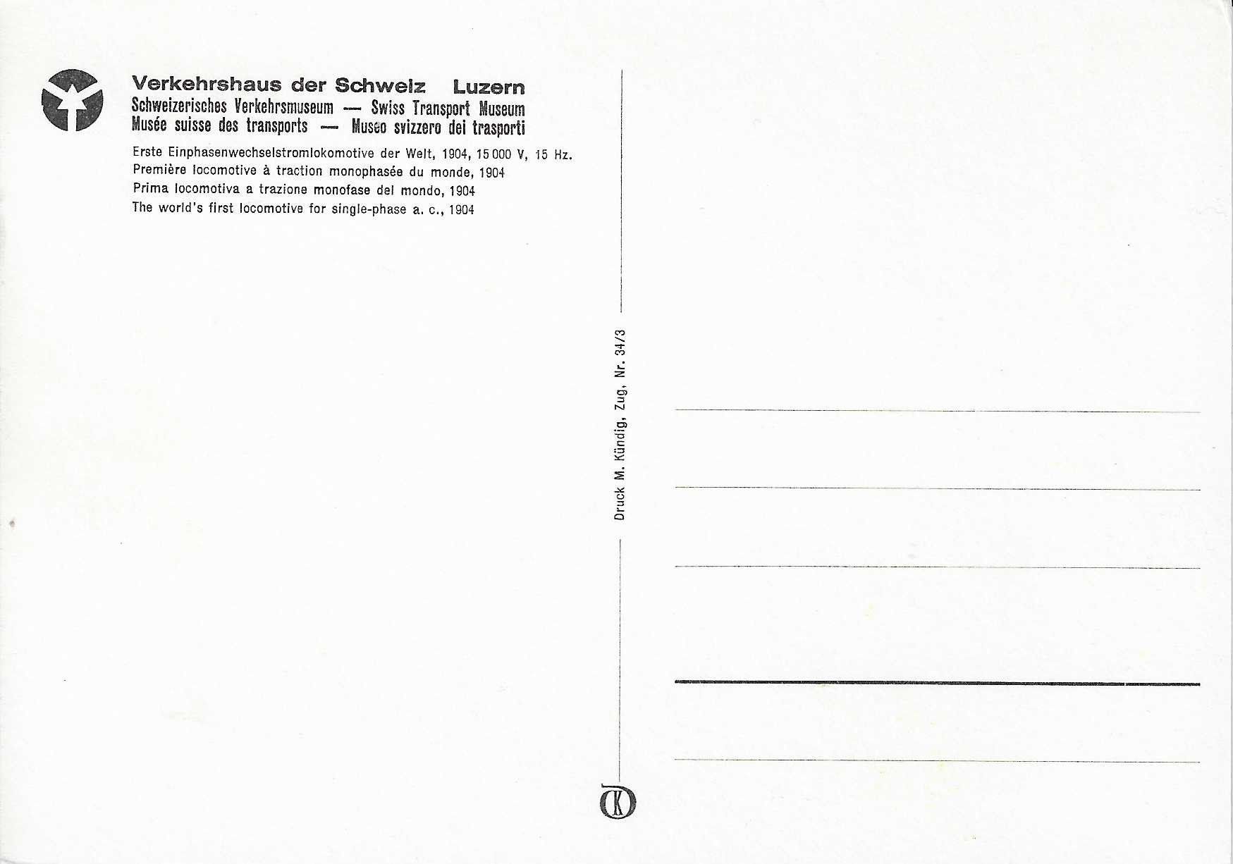 Cartoline postali: Erste Einphasenwechselstromlokomotive der Welt 1904 – Nuovo (secondo la descrizione) da Rothrist venduto da Stranglehold 1