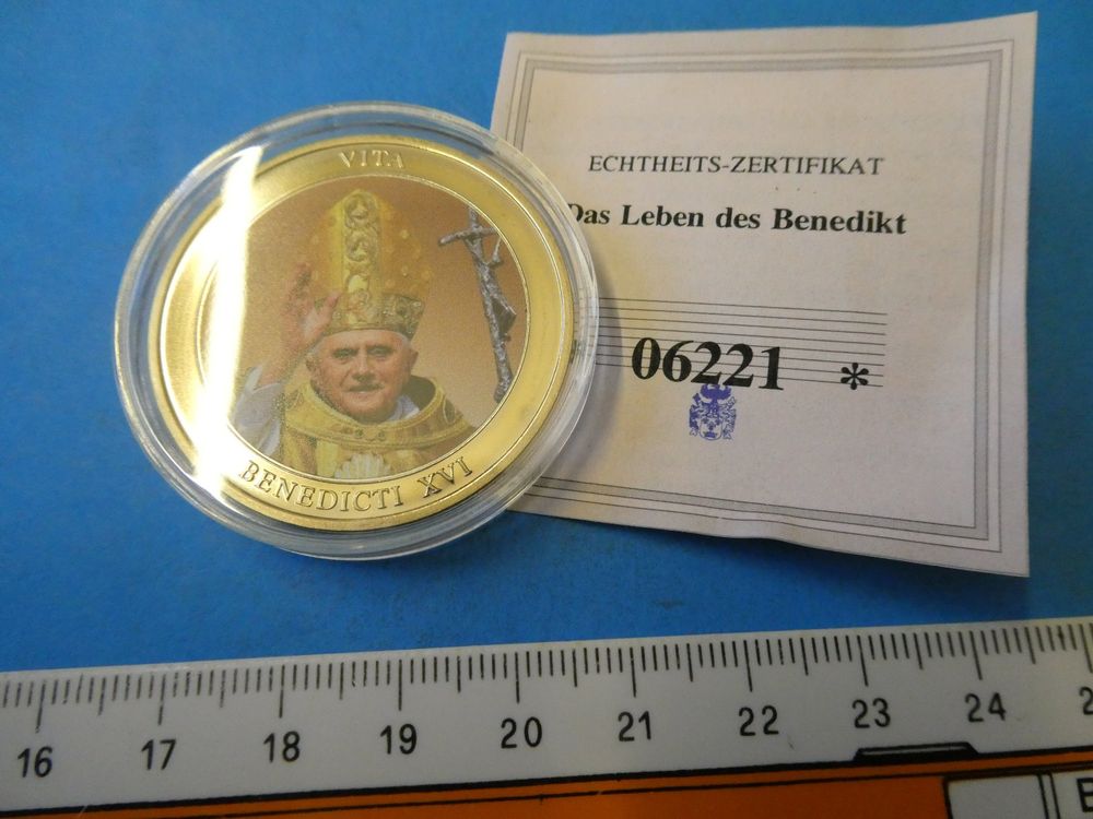 Benedikt Medaille 32 Mm Silber Mit Exorzismus Ring - Religiöses Symbol Made In Italy