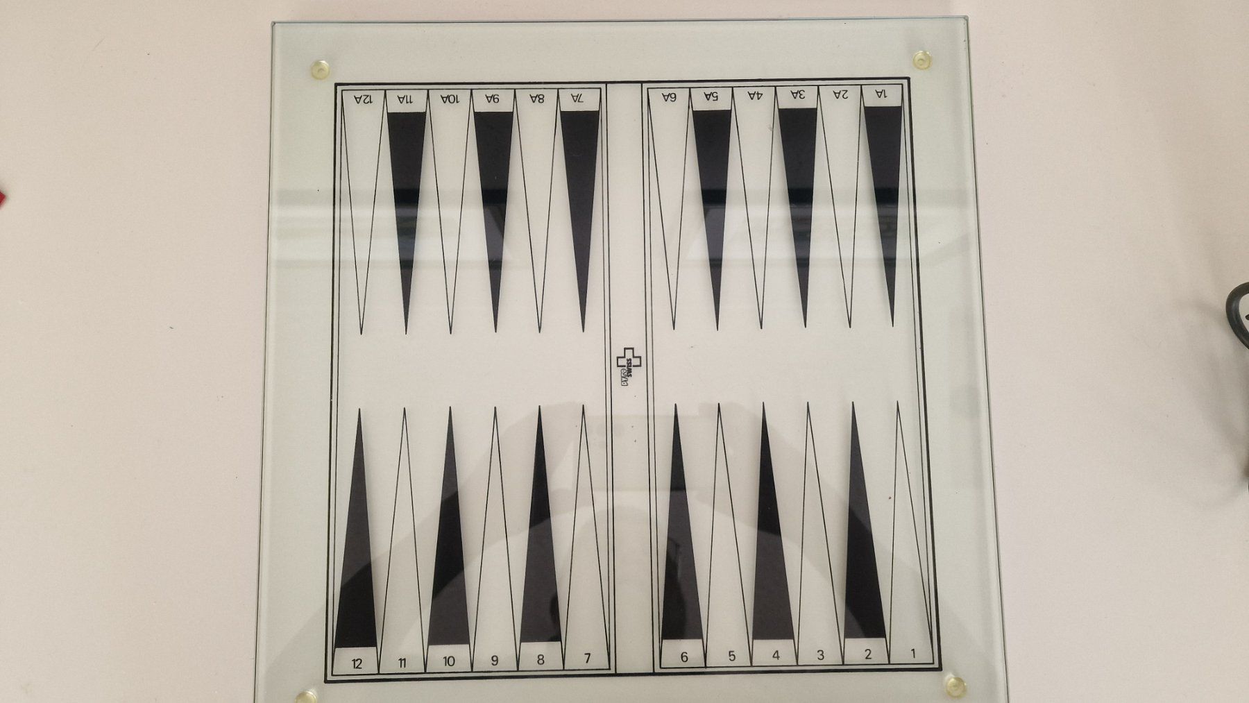 Giochi: Backgammon Glas Brett mit Zahlen und Feldern 1-12 – Usato da Weisslingen venduto da and-lo73
