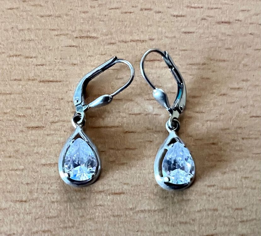 Ohrringe Silber Hangend Mit Stein