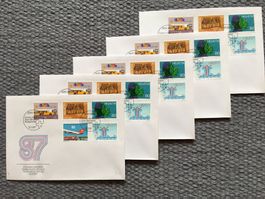 Werbemarken 1987 auf FDC - 5x