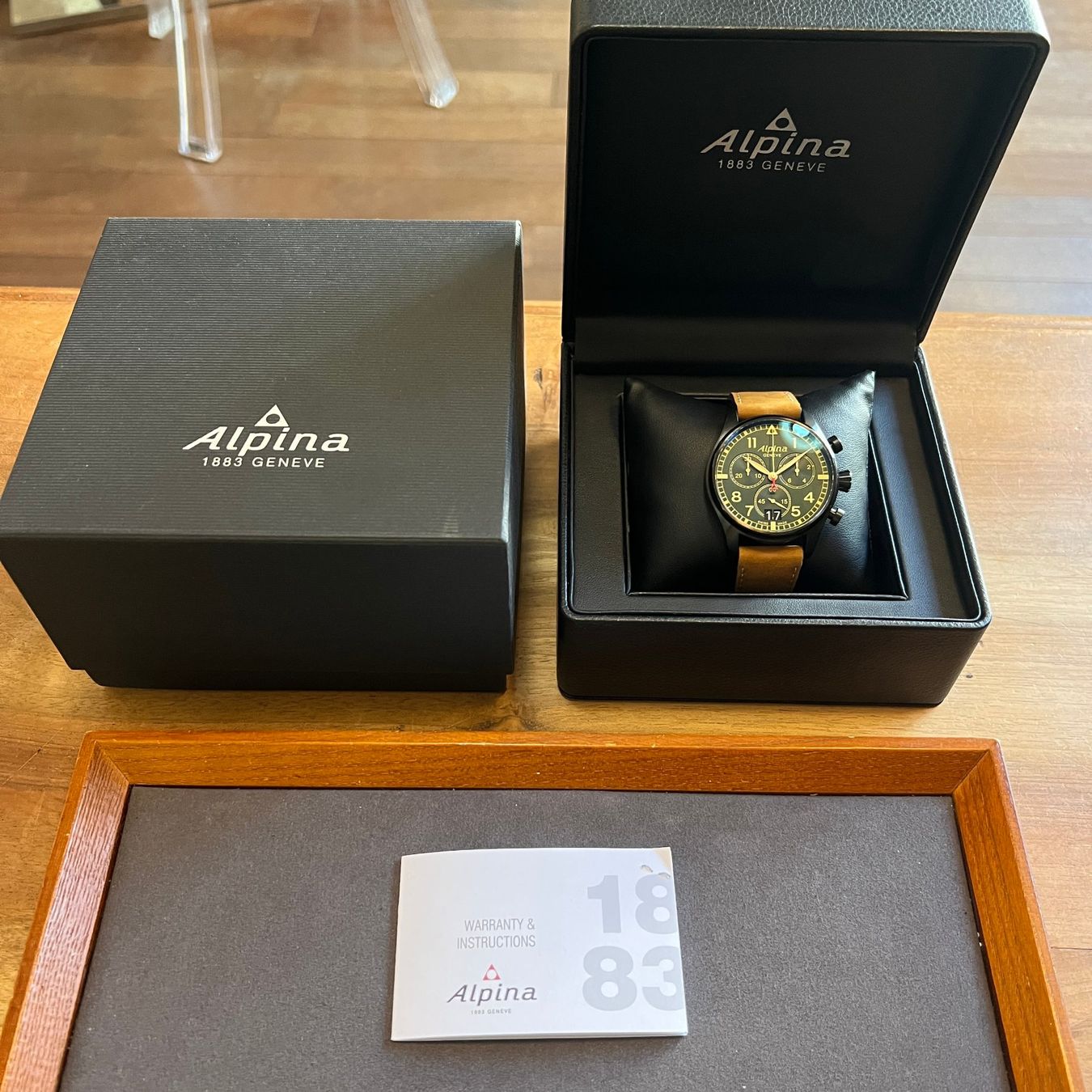 Alpina Orologi: Alpina Startimer Pilot Chrono Big Date Full Set AL-372GR4FBS – Usato da Carouge GE venduto da Watchaser 9
