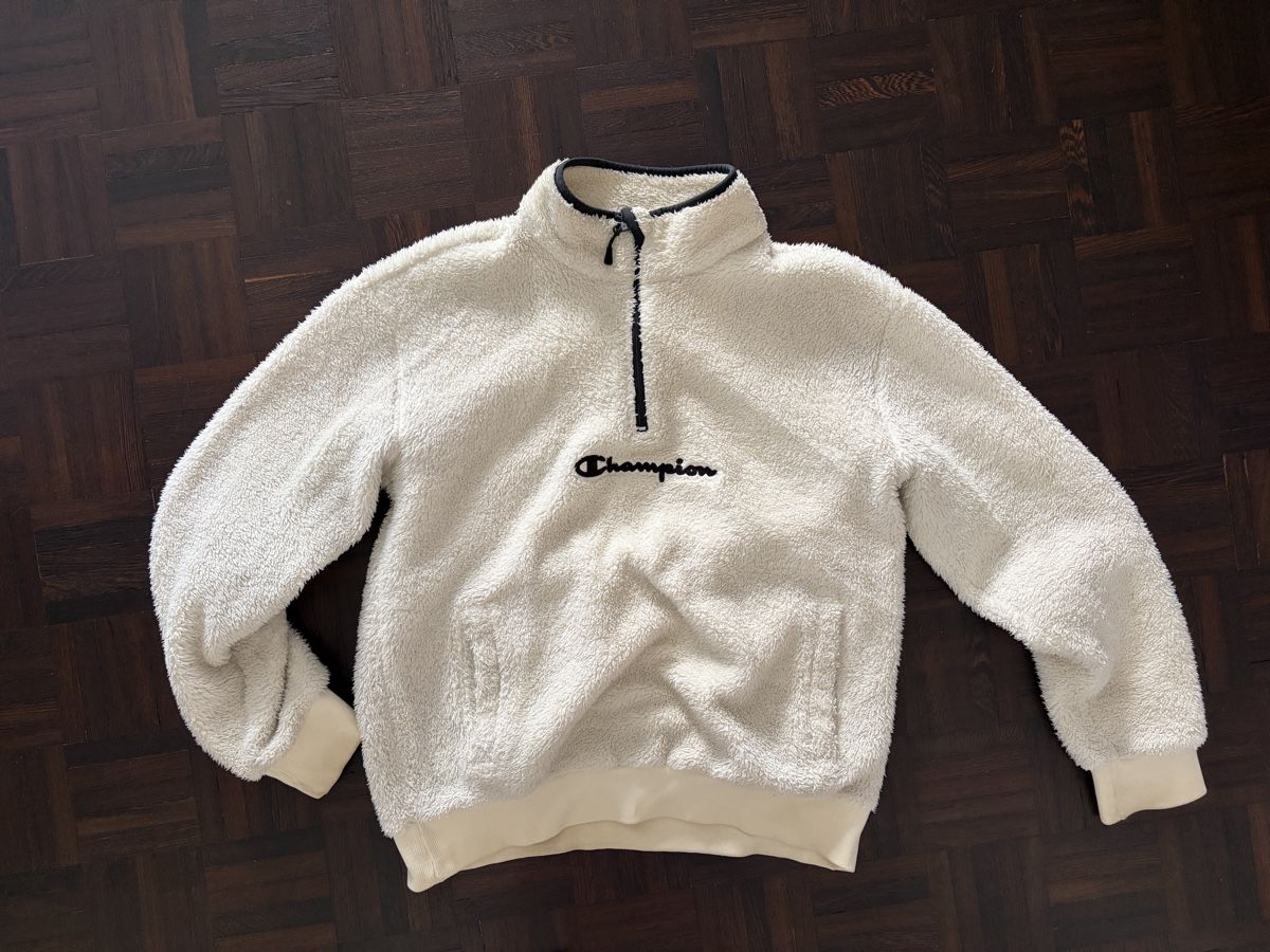 Champion Maglioni & Felpe: Champion Teddy Pullover weiss Reissverschluss – Usato da Zug venduto da illuminared58