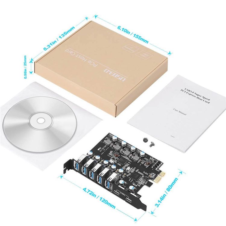 Lecteurs & Adaptateurs: PCIe USB 3.0-Kartenerweiterung USB-A 5X USB-C 2X PCI Express – Neuf avec emballage d'origine à Unterägeri par RmOnline 1
