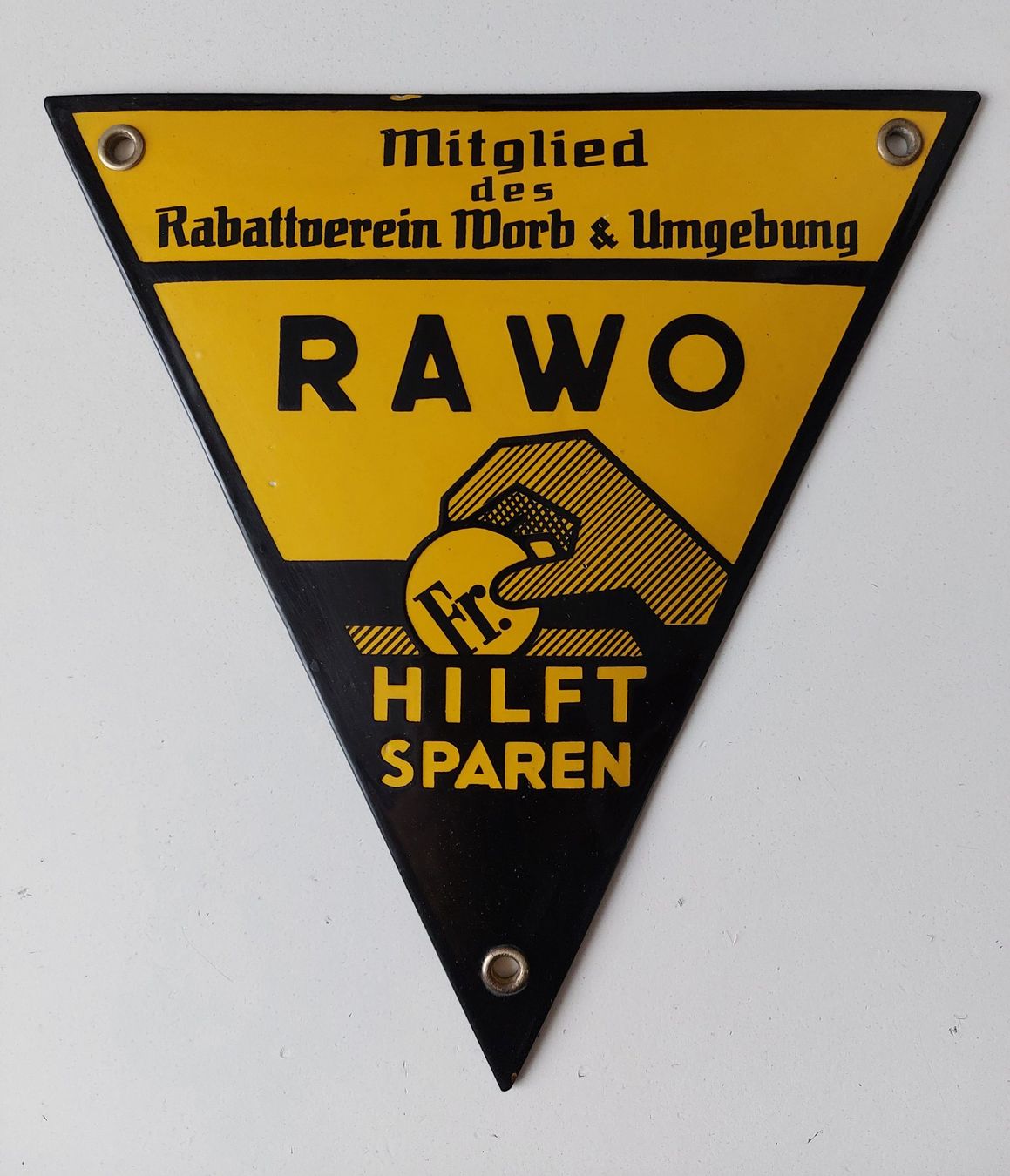 Cailler Insegne: Emailschild RAWO Worb Bern Plaque émaillée – Usato da Schenkon venduto da TG10