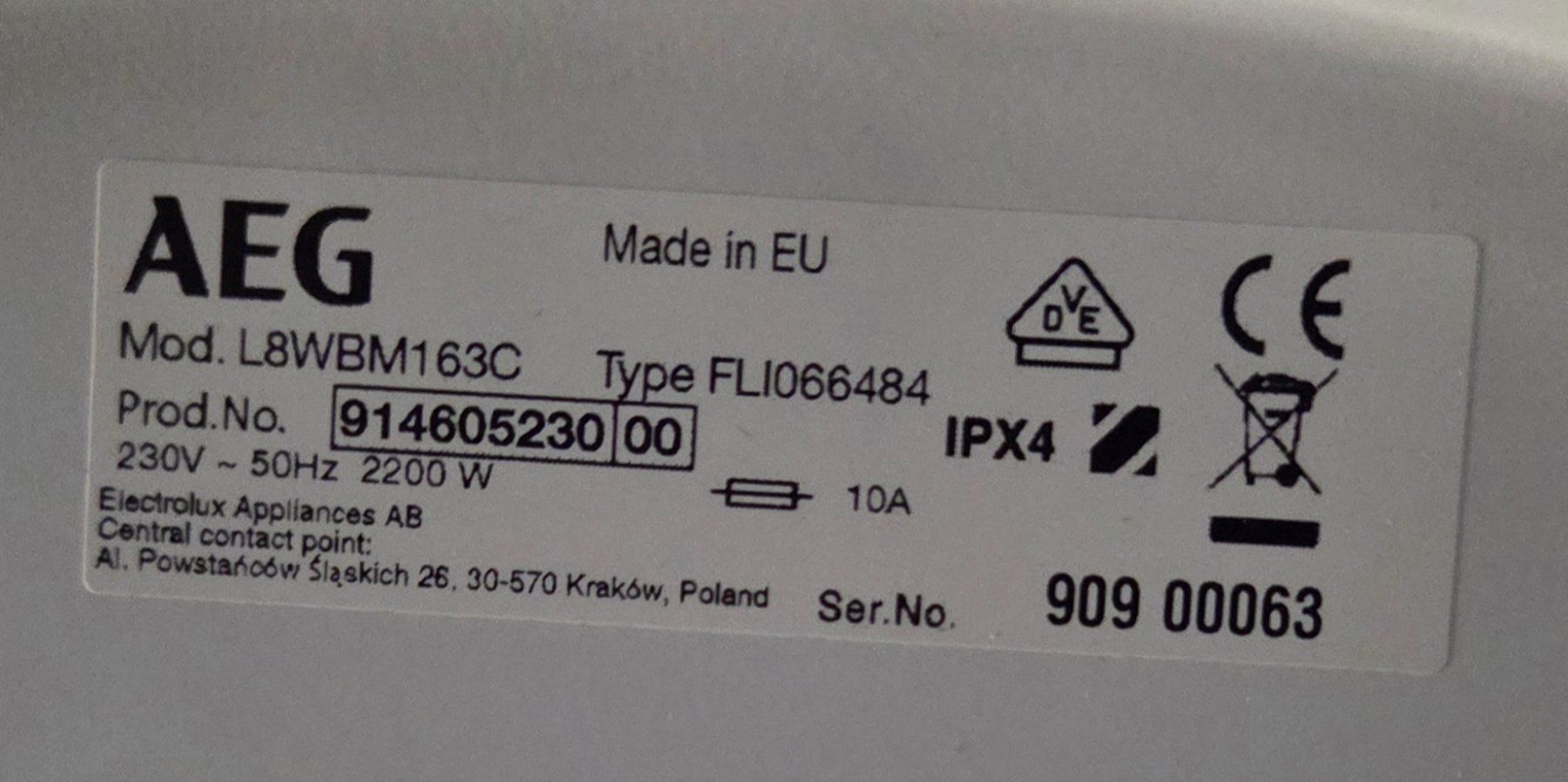 Electrolux Waschmaschinen: Ersatzteile Electrolux WTSL4E301 oder AEG 8000 Series – Gebraucht aus Beinwil am See von gabipetrovay 4
