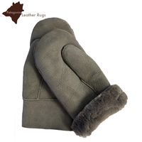 Handschuhe-Fäustlinge Lammfell grey