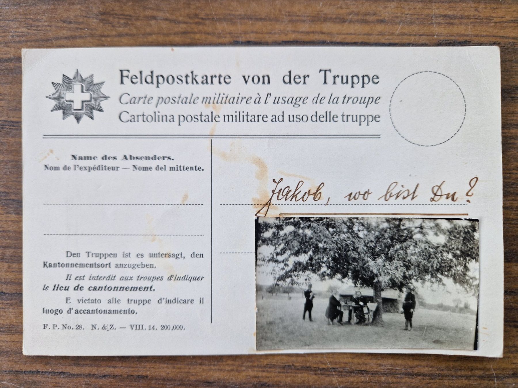 Ansichtskarten: Ansichtskarte 1. Weltkrieg Feldpostkarte – Gebraucht aus Mörschwil von aik_x8mc