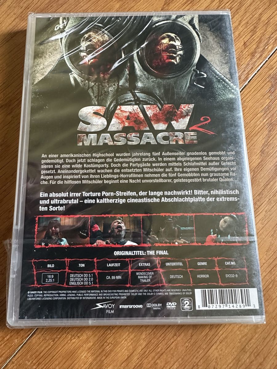 Tutti i DVDs: Saw Massacre 2 Uncut DVD neu – Nuovo e nell'imballaggio originale da Benken ZH venduto da Audi-erich 1