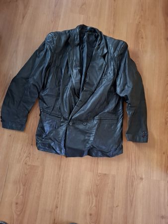Lässige Herren Lederjacke, schwarz, Grösse 50. Original 90er