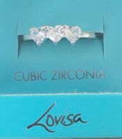 Ring Lovisa Sterling Silber 925  3 herzförmigen ❤️ Zirkonia.