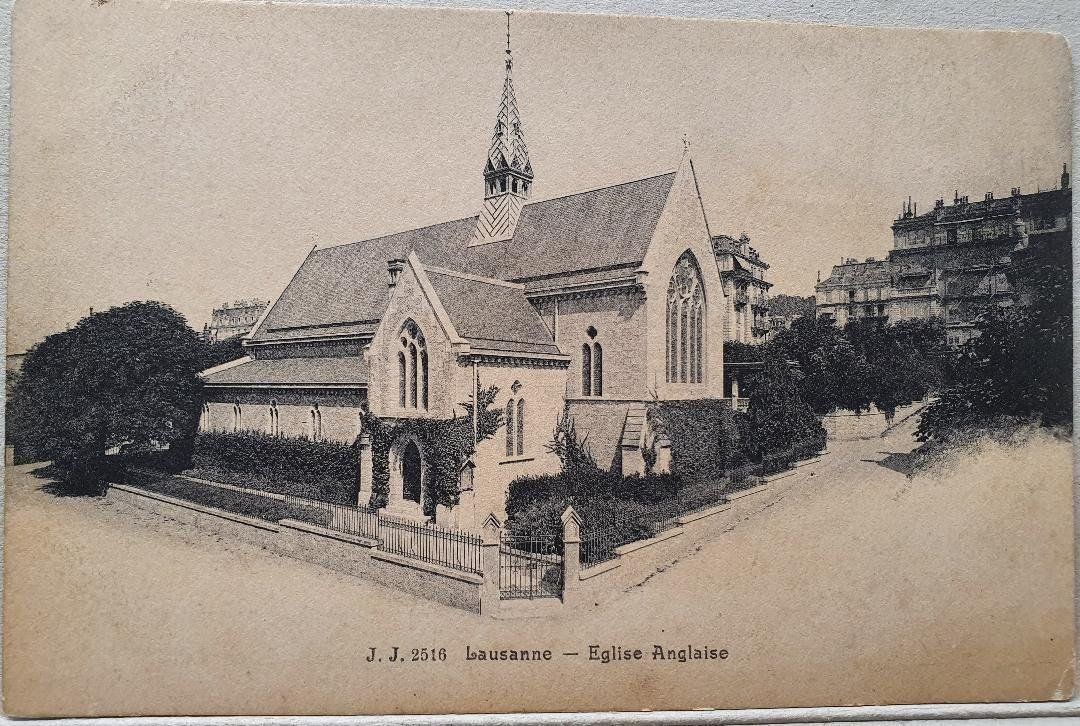 Ansichtskarten: LAUSANNE  -   Eglise Anglaise – Gebraucht aus Delémont von Domdom1