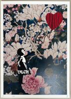 Death: Flower Banksy Girl , POP Art,, signiert