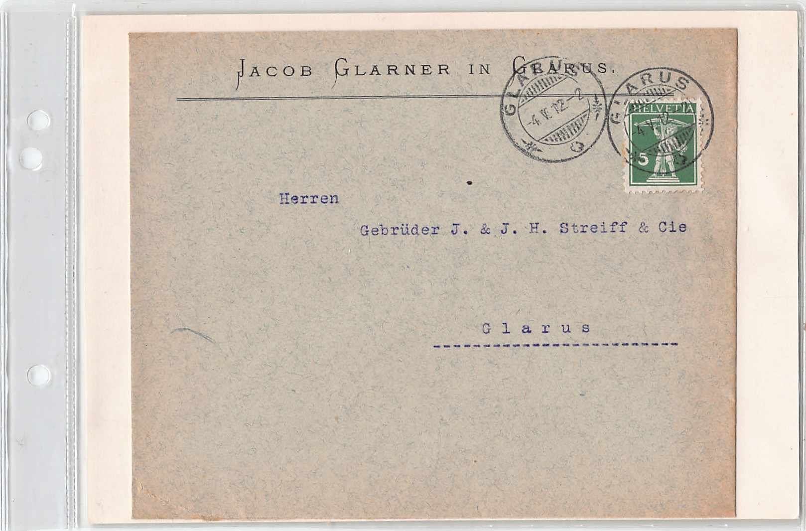 Tous les timbres: GLARUS - GLARUS - GLARUS - GLARUS - mehr geht nicht 1912 – D'occasion à Lufingen par philatelieshop