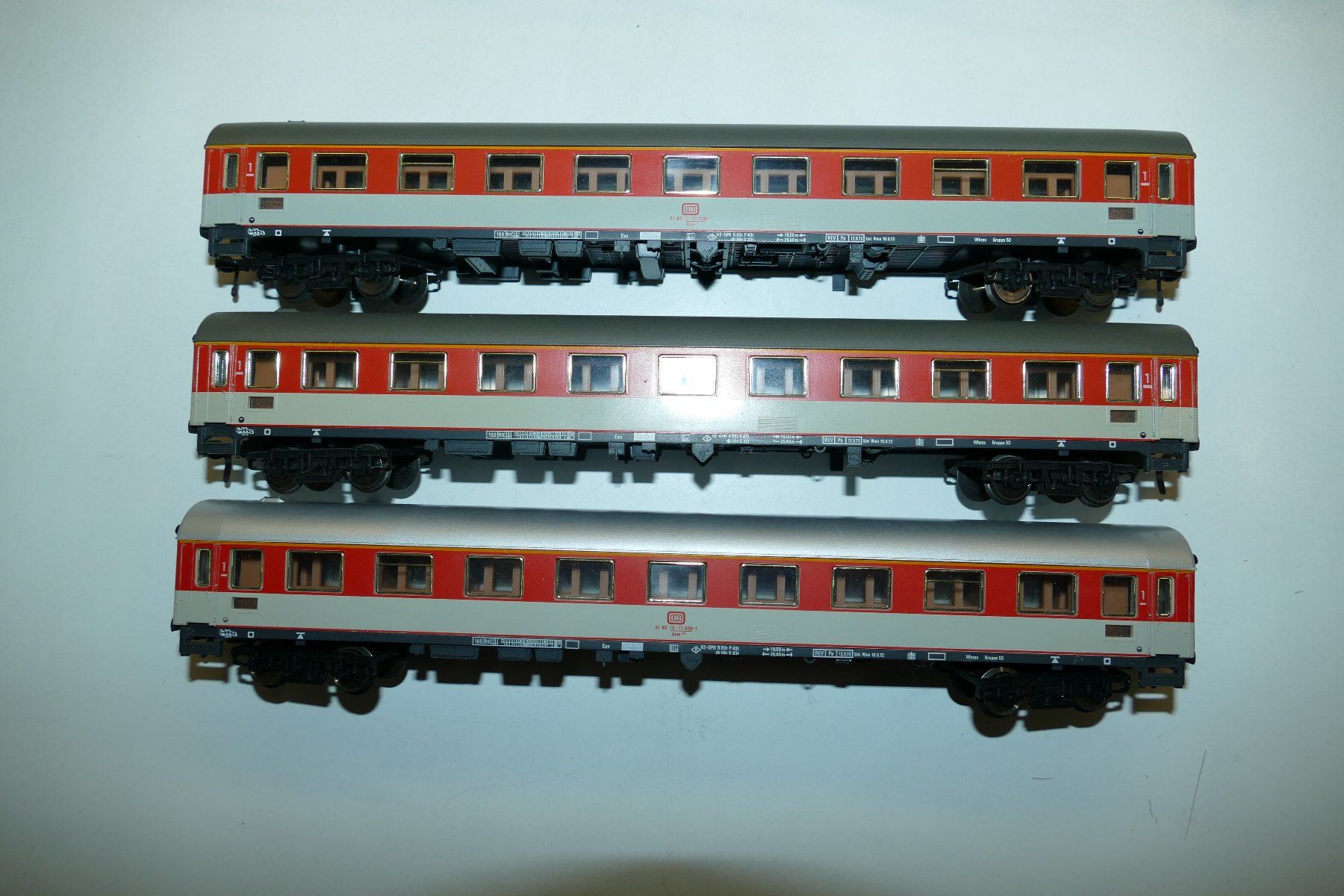 Fleischmann Modellini di ferrovie: Fleischmann H0: 3xDB Schnellzug Abteilwagen – Usato da Niederhasli venduto da rail-duerst 1