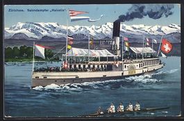 Zürich, Salondampfer Helvetia gegen die