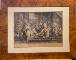 "Il Re Salomone e le sue concubine" incisione di P. Parboni