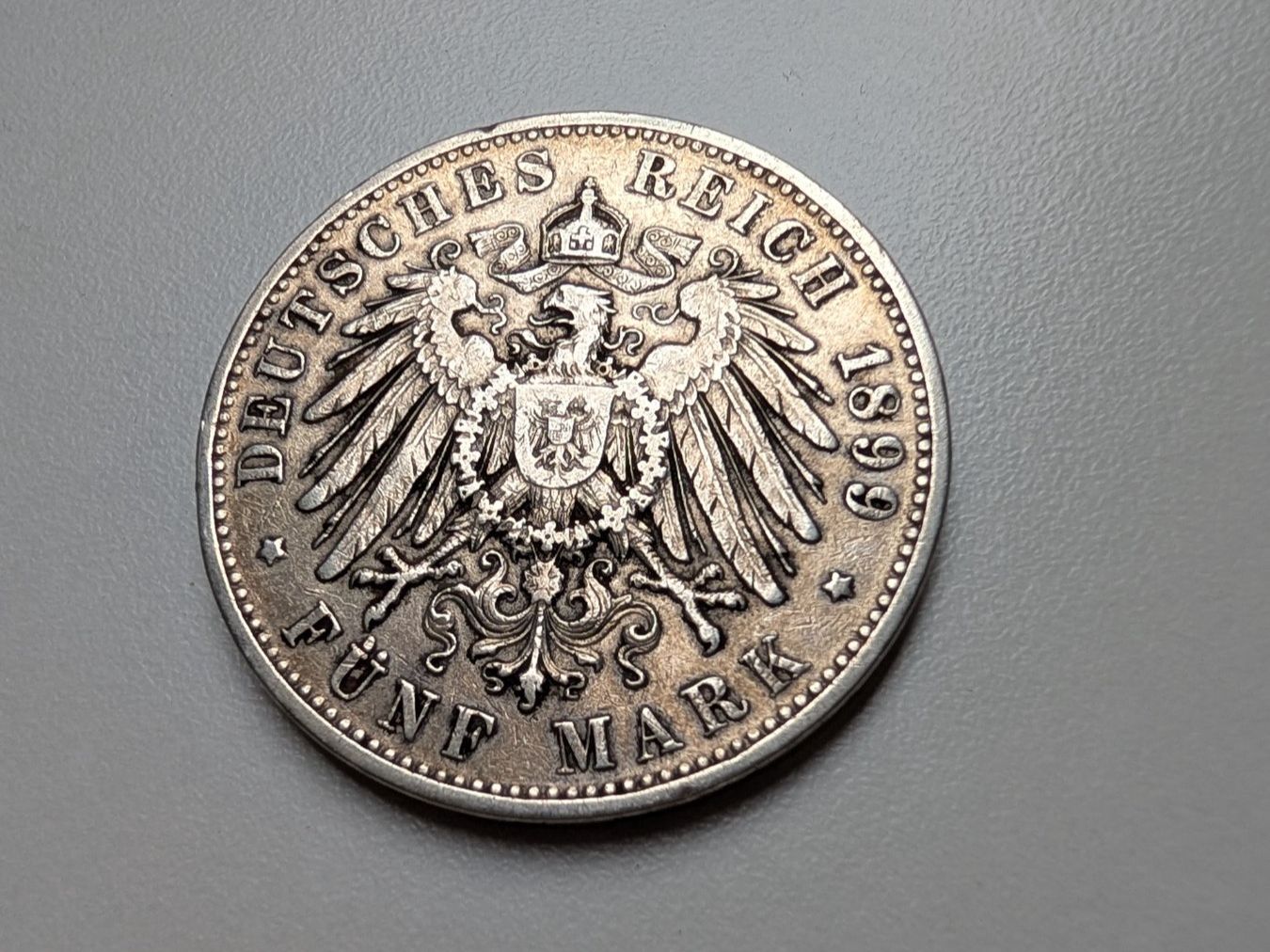 Toutes les monnaies: 🇩🇪 Bayern 5 Mark 1899 D Silver - VF – D'occasion à Chavannes-Renens par silverismoney 2