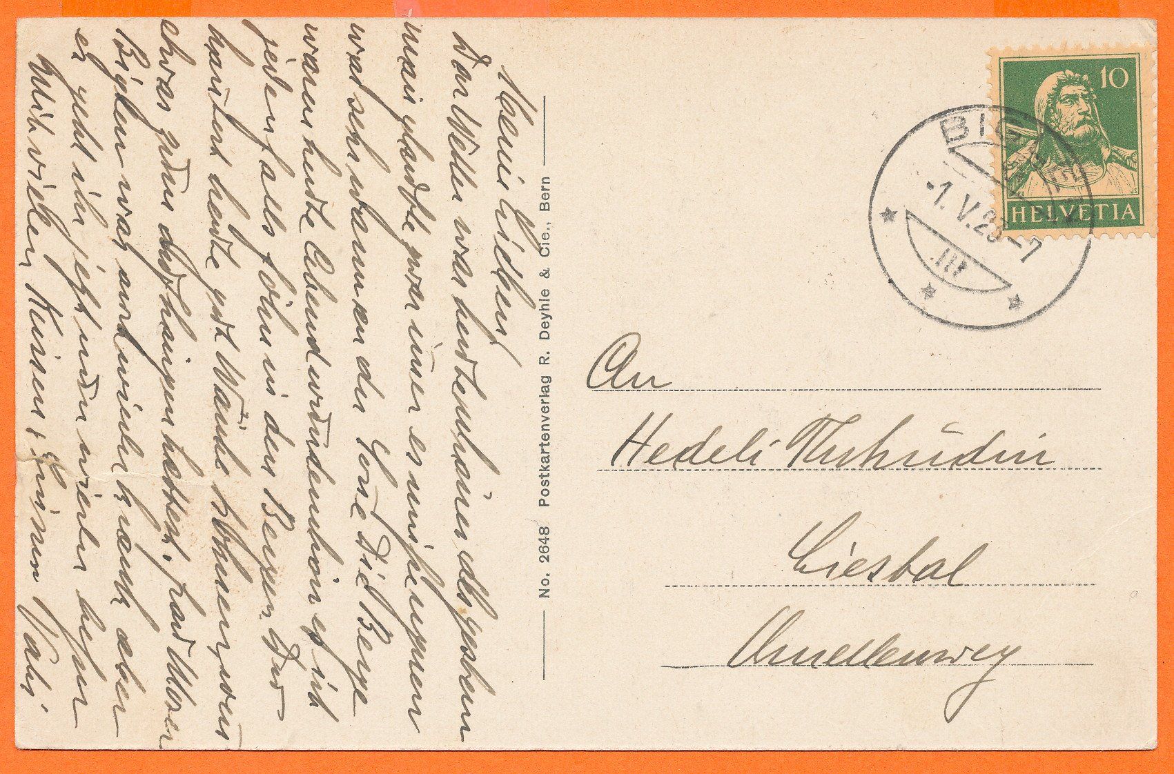 Cartoline postali: BIGLEN / BE - 3-bildrig 1923 – Usato da Liestal venduto da flohmy 1