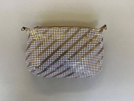 Handtasche, Mäppchen, Clutch, weiss - gold